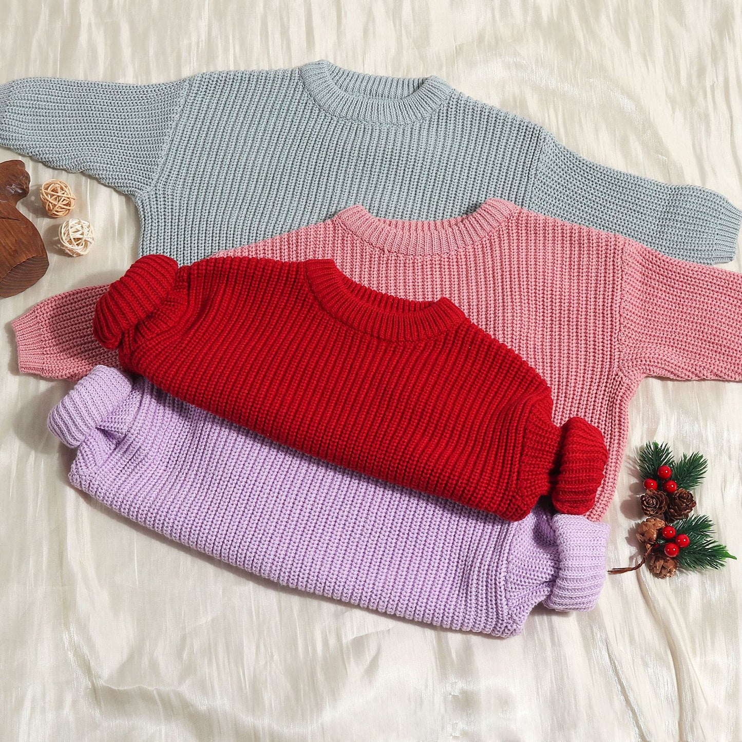 Burst baby sweater loose knit coat boys and girls autumn and winter line