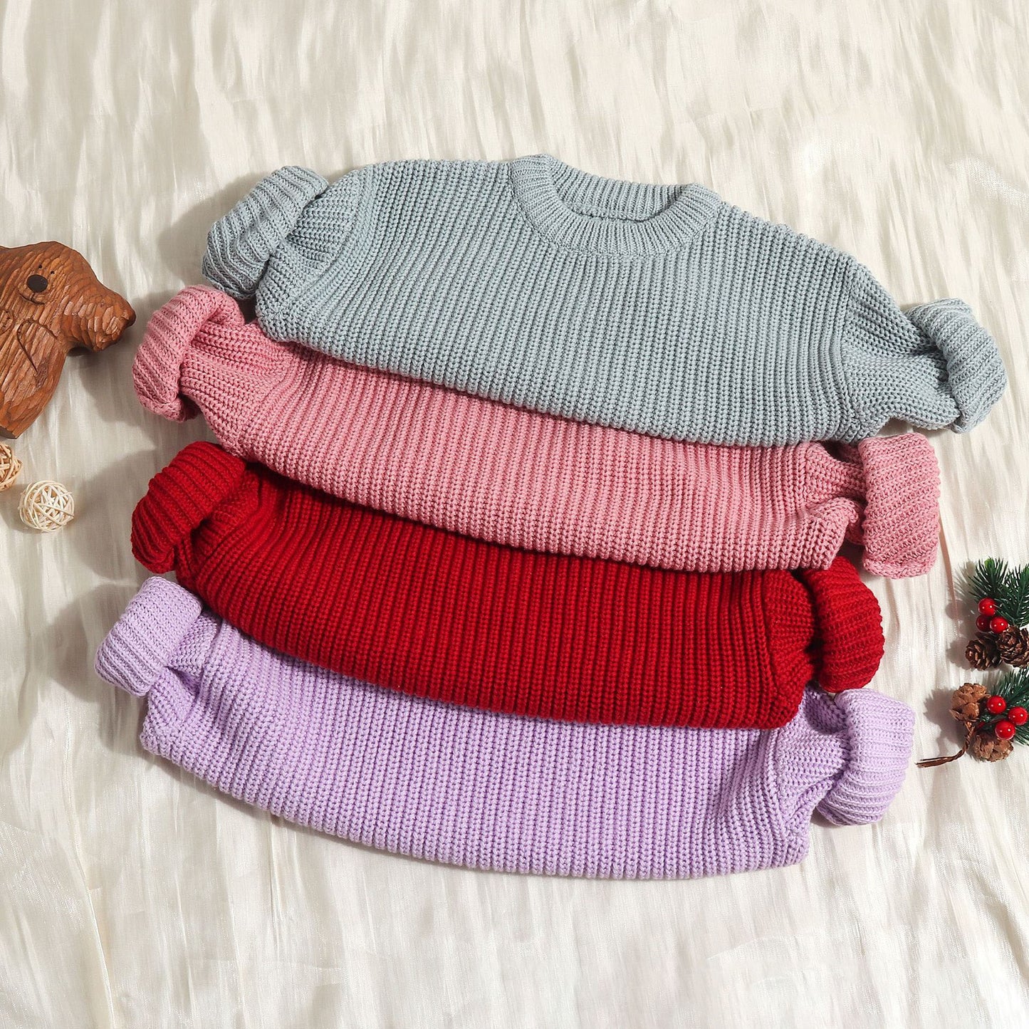 Burst baby sweater loose knit coat boys and girls autumn and winter line