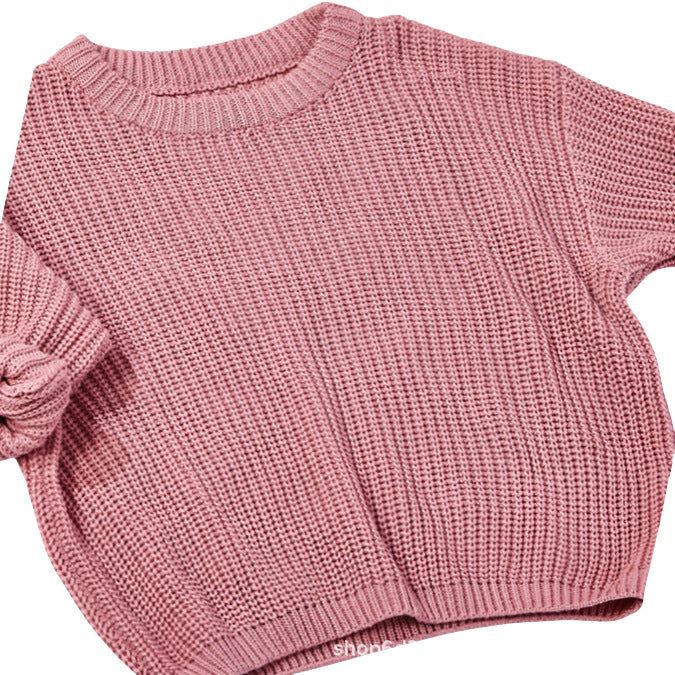 Burst baby sweater loose knit coat boys and girls autumn and winter line