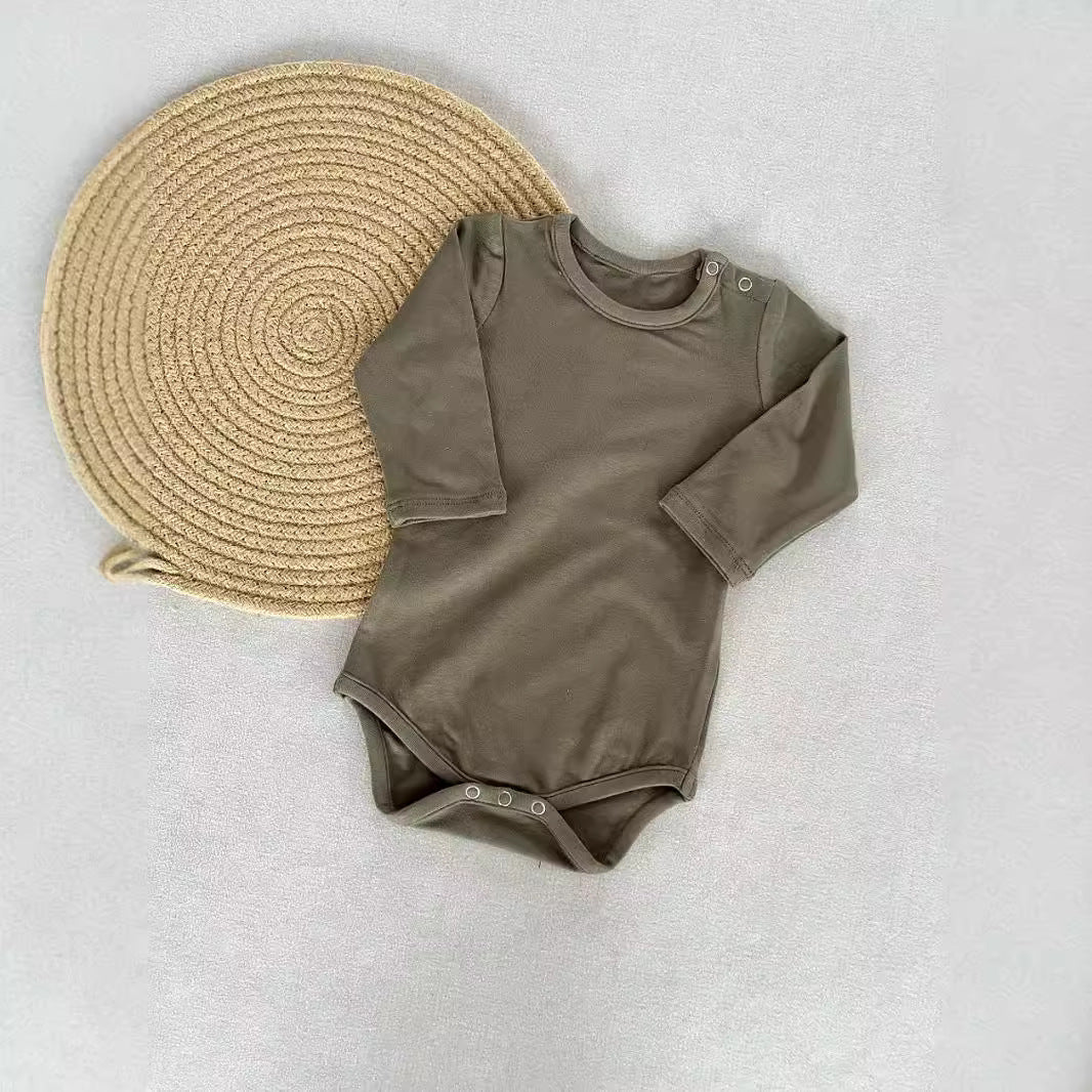 3lll&Newborn Baby UnisexCute Knitted Elastic Solid Color Romper Autumn/Winter